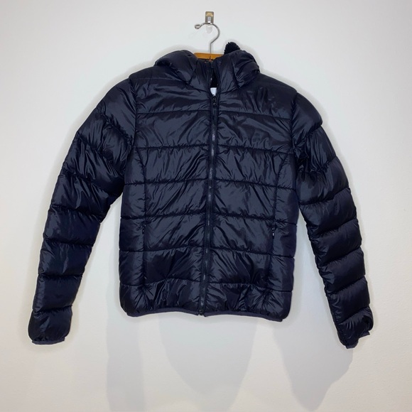 Aritzia TNA Goose Down Black Puffer Jacket Size XS Hood‎ Lined - Picture 1 of 9